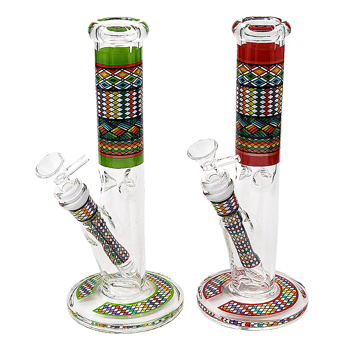 Mixed Printed Fancy Designs Straight Waterpipe (AD-10) | 10 inches | Assorted Colors product image